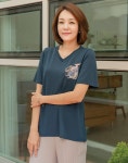 엄마옷 마담4060 - 소울브이넥티셔츠-MTE305001-