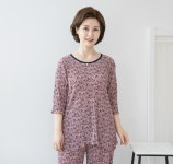 엄마옷 마담4060 - 르모플리츠7부티셔츠-ATE304001-