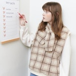 [샐러드볼즈]CHECK FLEECE VEST_BEIGE - 주식회사 서울쇼룸 [샐러드볼즈]CHECK FLEECE VEST_BEIGE