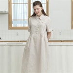 [샐러드볼즈] SIGNATURE STRIPE LONG ONE PIECE_BEIGE - 주식회사 서울쇼룸 [샐러드볼즈] SIGNATURE STRIPE LONG ONE PIECE_BEIGE
