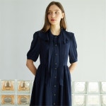 [에프코코로미즈] big collar ribbon tie dress NA - 주식회사 서울쇼룸 [에프코코로미즈] big collar ribbon tie dress NA