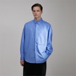 [에비너] 레이드백 볼륨 셔츠_오버사이즈드_블루 - 주식회사 서울쇼룸 [에비너] 레이드백 볼륨 셔츠_오버사이즈드_블루