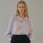 [블랭크03] ruffle blouse (lavender check) - 주식회사 서울쇼룸 [블랭크03] ruffle blouse (lavender check)