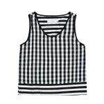 [이제이노리] Black Check Sleeveless Blouse - 주식회사 서울쇼룸 [이제이노리] Black Check Sleeveless Blouse