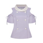 [이제이노리] Lavender Shirring Off-Shoulder Blouse - 주식회사 서울쇼룸 [이제이노리] Lavender Shirring Off-Shoulder Blouse