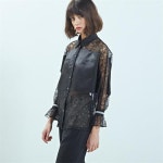 [라이] LIE 레이스 사틴 믹스 셔츠 블랙 - 주식회사 서울쇼룸 [라이] LIE 레이스 사틴 믹스 셔츠 블랙