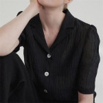 주식회사 앤드블랭크 | [블랭크03] linen puff blouse_black - 주식회사 서울쇼룸 [블랭크03] linen puff blouse_black