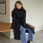 [에프코코로미즈] classic w check long wool coat NA - 주식회사 서울쇼룸 [에프코코로미즈] classic w check long wool coat NA