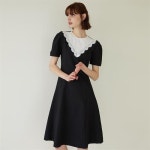 [에프코코로미즈] color P princess line dress BK - 주식회사 서울쇼룸 [에프코코로미즈] color P princess line dress BK