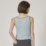[무아르모아]two-way logo sleeveless - blue - 주식회사 서울쇼룸 [무아르모아]two-way logo sleeveless - blue