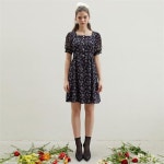 [에프코코로미즈] square neckline flower dress NA - 주식회사 서울쇼룸 [에프코코로미즈] square neckline flower dress NA