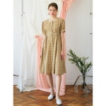 [에프코코로미즈] square neck line check ops BE - 주식회사 서울쇼룸 [에프코코로미즈] square neck line check ops BE