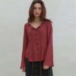 [나드파리] Tia bell sleeve strappy dot top red - 주식회사 서울쇼룸 [나드파리] Tia bell sleeve strappy dot top red