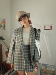 www.stylenanda.com 레어체크핏 사선페이크랩SK