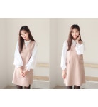 [op6468 쥬드니 울원피스-파스텔한 컬러감이 러블리한 원피스~!-뷔스티에 디자인으로 레이어드하기 좋아요:)-포켓으로 실용성을 더해줬어용!]