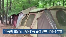 ‘무등록 18만㎡ 야영장’ 등 규정 위반 야영장 적발 - kakaoTV ‘무등록 18만㎡ 야영장’ 등 규정 위반 야영장 적발