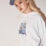 THEBOUNCE 비에스래빗로스 스카이 웰컴드라이 후드티 화이트