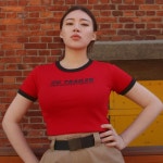 THEBOUNCE 어피스오브케이크GG Trailer Crop Top_Red