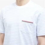 배송 톰브라운 남성 포켓 스트라이프 반팔 티셔츠 (라이트블루) MJS205A J0053 452 - 리본즈(REEBONZ)