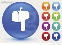 656282778 | 게티이미지코리아 | Mail Box Icon on Shiny Color Circle Buttons Royalty-Free 이미지