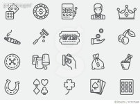 673275448 | 게티이미지코리아 | Casino and Gambling Line Icons | EPS 10 Royalty-Free 이미지
