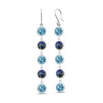 라쿠텐 - Gem Stone King 4.60カラット 天然トパーズ(スイスブルー) 天然石 ミスティックトパーズ(ブルー) シルバー925 ピアス 大粒