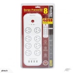 Huntkey SAC807 8 Outlet Surge Protected Powerboard with 4 USB Charging Ports ... | Trade Me Huntkey SAC807 8 Outlet Surge... 