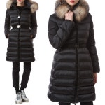 몽클레어 TINUV 폭스퍼 벨티드 구스다운 후드 롱 패딩점퍼 (블랙)4934220 C0060 999
