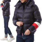 몽클레어 WILLM 로고패치 삼선라이닝 탈부착후드 패딩점퍼 (네이비)4135585 C0104 742