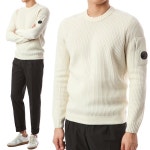 씨피컴퍼니 렌즈와펜패치 램스울 숄더와플 골지 니트 (아이보리)20FW - 09CMKN114A 005504A 103