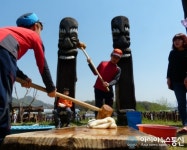 맹골마을 떡메치기
