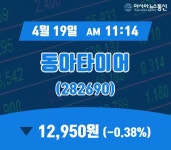 (국내주가정보) 19일 동아타이어 현재 주식 거래가격 12,950원