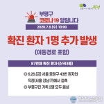 부평구청 "부평구 87번 코로나 확진자 발생...산곡3동 거주"