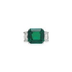 AN EMERALD AND DIAMOND RING | ring, diamond | Christies AN EMERALD AND DIAMOND RING