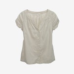 DEADSTOCK [BANANA REPUBLIC] 바나나 리퍼블릭 코튼 반팔 블라우스 Ivory / size women XS