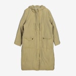 DEADSTOCK [UNA PARTE] 실크 100% +덕 다운 롱 패딩 Yellow Green / size women XL