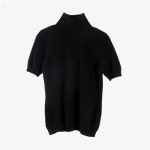 DEADSTOCK [UNIQLO] 유니클로 캐시미어 100% 하프 터틀넥 반팔 니트 Black / size women M