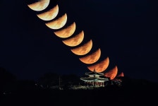 추천갤러리 - 수원 화성 서장대 상현달 월몰