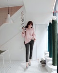 다홍 [그녀가 예뻐진 비밀, 다홍] 다홍 [그녀가 예뻐진 비밀, 다홍] - 롤링 루즈핏 니트티