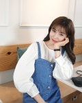 다홍 [그녀가 예뻐진 비밀, 다홍] 다홍 [그녀가 예뻐진 비밀, 다홍] - 바비인형 데님 미니 원피스 