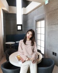 다홍 [그녀가 예뻐진 비밀, 다홍] 다홍 [그녀가 예뻐진 비밀, 다홍] - 버터쿠키 스트라이프 티셔츠