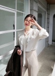 다홍 - 매일 완벽한 선택 다홍 [그녀가 예뻐진 비밀, 다홍] - 딥인유 리본 프릴 블라우스