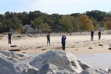 Grand Haven Tribune: 			South Pier on windy October day		 South Pier on windy October day