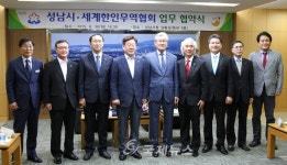 협약식 참석한 성남시와 세계한인무역협회 관계자들