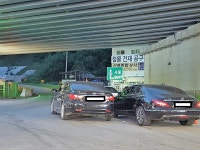 정선군·경찰서 사북읍 서울방면 38국도 출구 불법 주정차 단속 나 몰라라