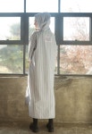 hashtag9 헤시테그9 [hashtag9] HOOD STRIPE MAXI ONEPIECE Black