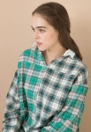 hashtag9 헤시테그9 [hashtag9] MULTI FABRIC MIX OVERSIZE SHIRTS Green