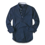 제이앤몰스 J&MOLLS oxford henley neck shirts_navy