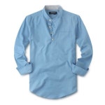 제이앤몰스 J&MOLLS oxford henley neck shirts_sky