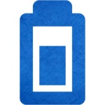 Cardboard blue battery 4 icon - Free cardboard blue battery icons - Cardboard blue icon set